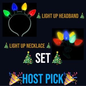 🆕MATCHING HOLIDAY LIGHT-UP HEADBAND & NECKLACE! LED LIGHTS, BATTERIES INCLUDED